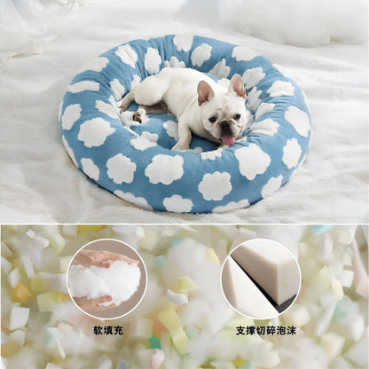 Round Pet Bed for Dogs Cats All Seasons Warm Winter Soft Comfortable Cushion Dog Beds for Large Dogs Dog Accessories Cat Bed