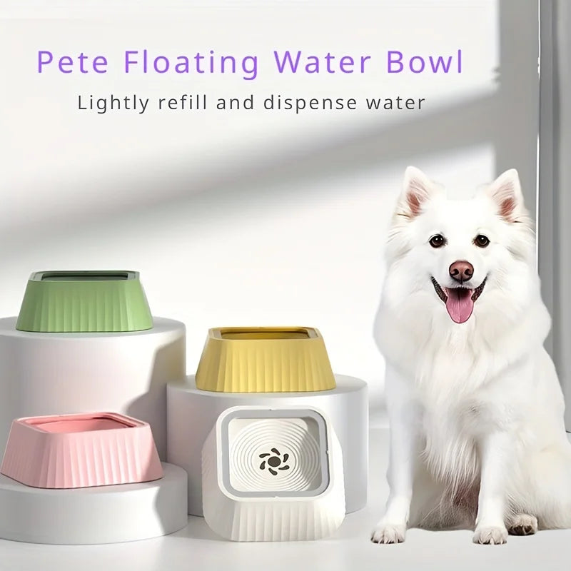 Pet Floating Water Bowl Splash-proof Food-grade PP Material Large Capacity Water Storage Neck-protecting  Floa Plastic Dog Bowl