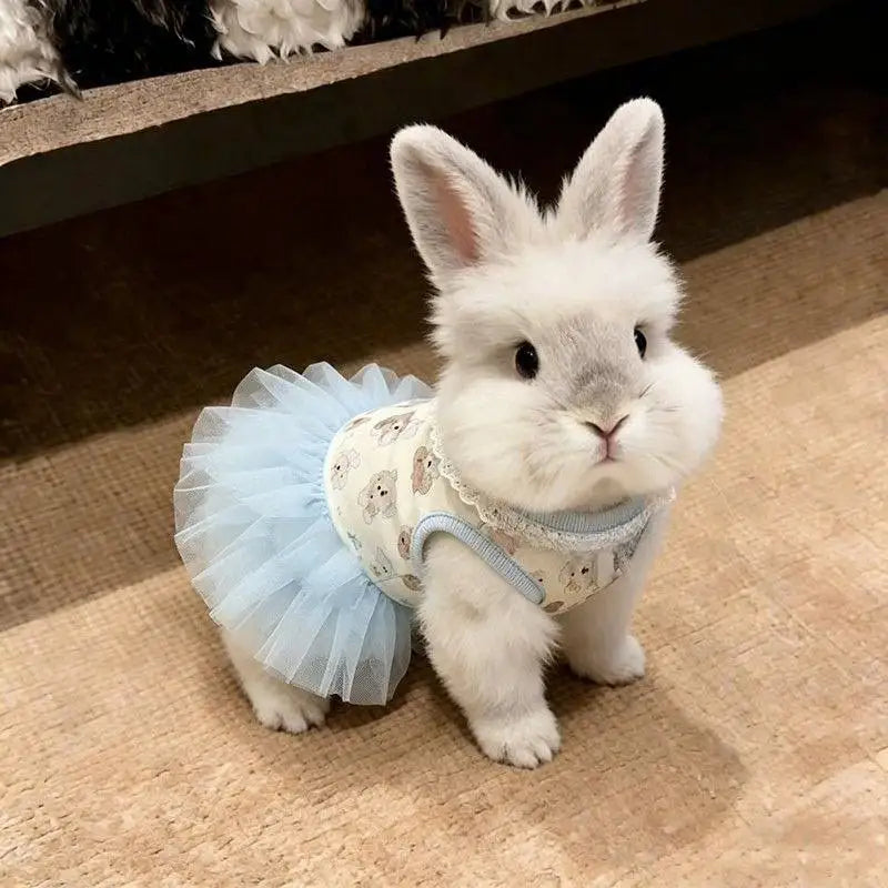 Pet Dresses Cat Pet Summer Clothes Pink Bow Teddy Skirt Small and Medium-sized Dog Cartoon Printed Vest Casual Female Dog Dress