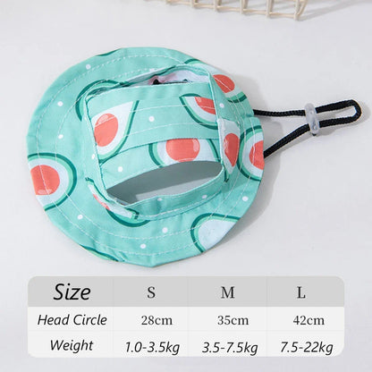 Cute Print Dog Hat for Small Medium Dogs | Adjustable Pet Cap for Pug Corgi Dachshund