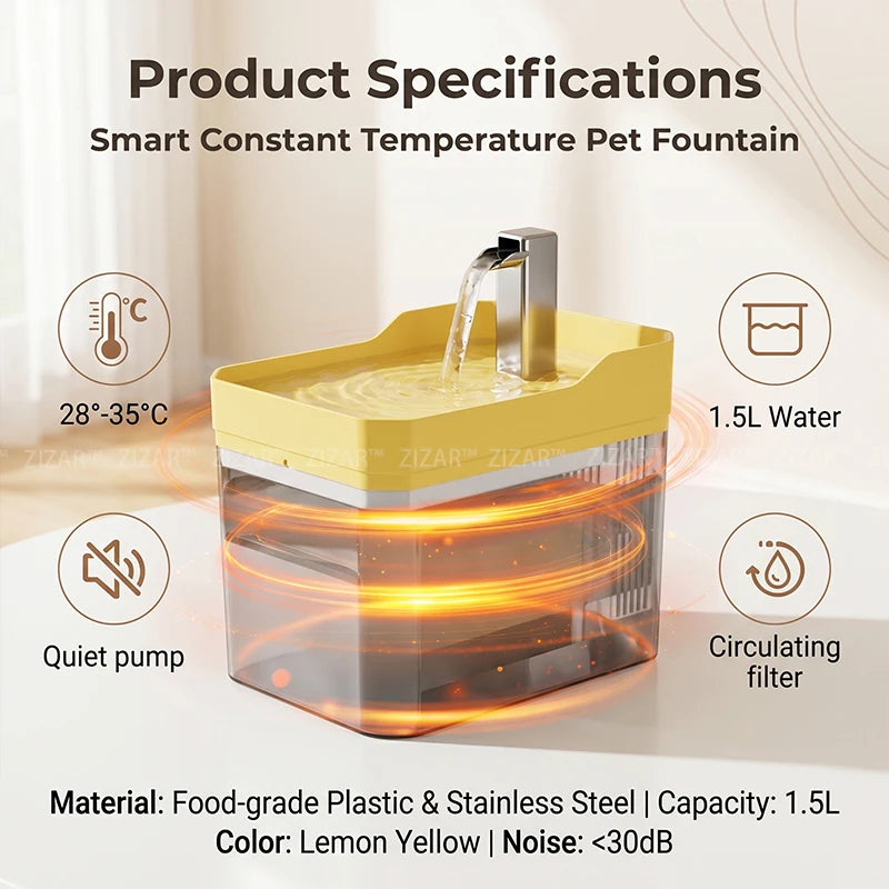 Pet Drinking Fountain Automatic Cat Water Fountain Smart Pet Water Dispenser for Dog Cat Constant Temperature Drinking Supply