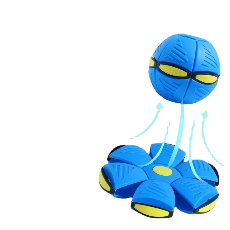 Dog Toys Outdoor Fun Toys Boy Girls Flying Saucer Ball Magic Deformation UFO with NO Led Light Flying Toys Decompression Gift