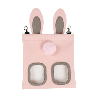 Rabbit Hay Feeder Bag - Adjustable Chew-Proof Foraging Pouch for Bunny/Chinchilla/Hamster Cages Hanging Hay Dispenser with Clips
