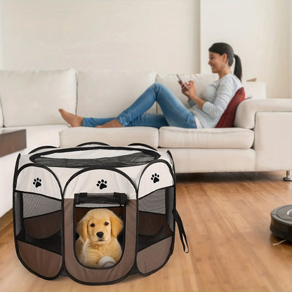 Classic-Style Portable Pet Playpen & Tent | Durable, Foldable, Comfort Design | Secure Outdoor Pet Bed for Cats & Dogs