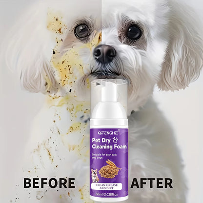 Pet Dry Shampoo for Dogs & Cats - Waterless Foam No Rinse, Deodorizing & Cleaning for Puppy Kitten