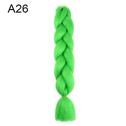 24-Inch Yaki Braids Ombre Jumbo Braiding Hair | Green Synthetic Hair Extensions for DIY Styles