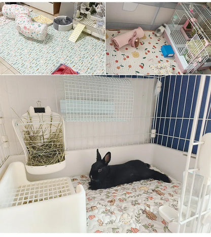 Rabbit Floor Mat Pet Sofa Cushion Training Pad Four Seasons Universal Cage Mat Cat Dog Sleeping Blanket Fence Pad Bunny Supplies