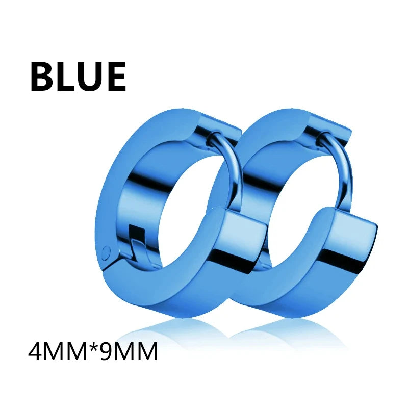 Stainless Steel Huggie Ear Circle Earrings | Punk Gothic Fashion Jewelry for Men Women