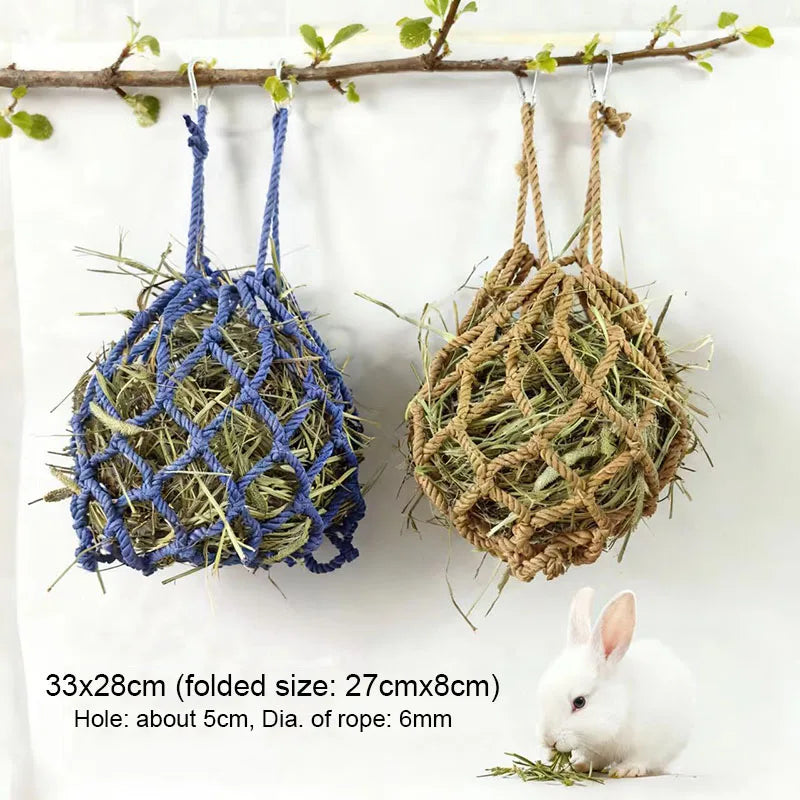 Hanging Rabbit Hay Feeder Ball Holder Food Rack Durable Cage Small Pet Feeding Bowl for Hedgehog Ferret Gerbils Pets Supplies