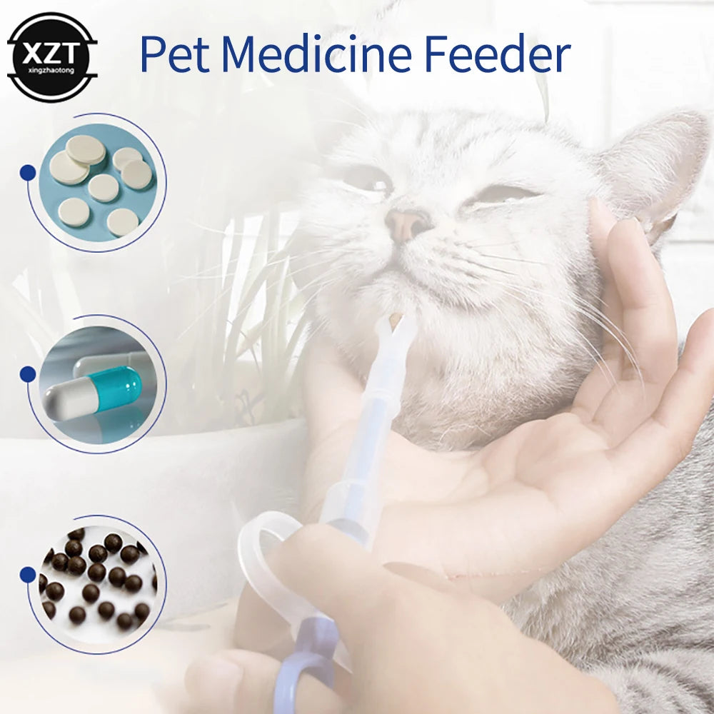 Pet Medicine Syringe Tablet Pill Gun Piller Push Dispenser Medicine Water Milk Syringe Dog Cat Puppy Feeder Kit