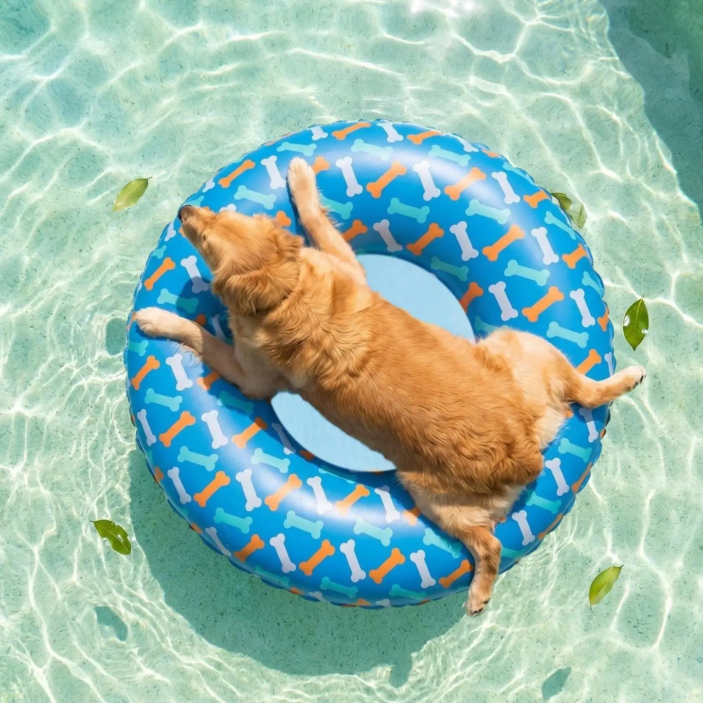 Pet Water Float Inflatable Dog Pool Floating Mat Anti-Slip PVC Pool Swimming Ring for Lake Beach Games Water Party Pond