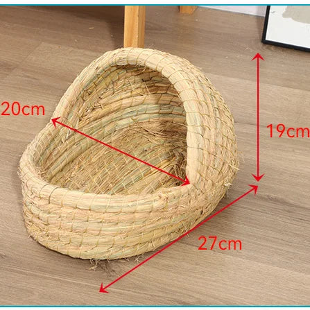Grass Woven Bird Nest Rabbit Grass Nest Grass Mat Hamster Accessories Slippers Rabbit Nest Rabbit Winter Warm Pet Supplies