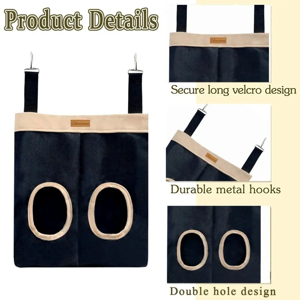 Practical Hanging Rabbit Feed Bag Canvas Eco-Friendly Hay Bag Chew Proof Hay Pouch For Rabbit Dutch Pig