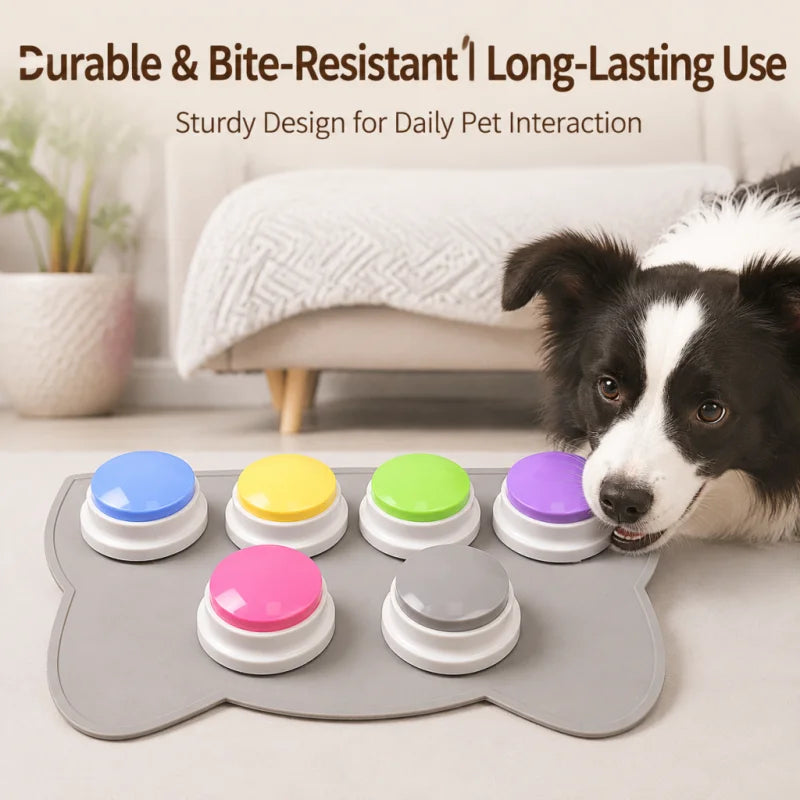 Pet Communication Button Recordable Talking Training Buzzer Cat Dog Toys Talking Starters  Speaking Button Portable Pet Supplies