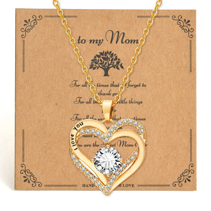 Vnox Heart Birthstone Necklace for Women | I Love You Jewelry Gift for Mom Wife Girlfriend