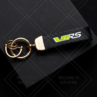 Skoda VRS Carbon Fiber Keychain | Car Emblem Key Ring for Citigo Kodiaq Yeti Rapid Fabia