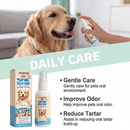 Pet Oral Hygiene Spray,Teeth Cleaning Spray & Breath Freshener, Helps Reduce Plaque and Tartar, Support Healthy Gums for Pets