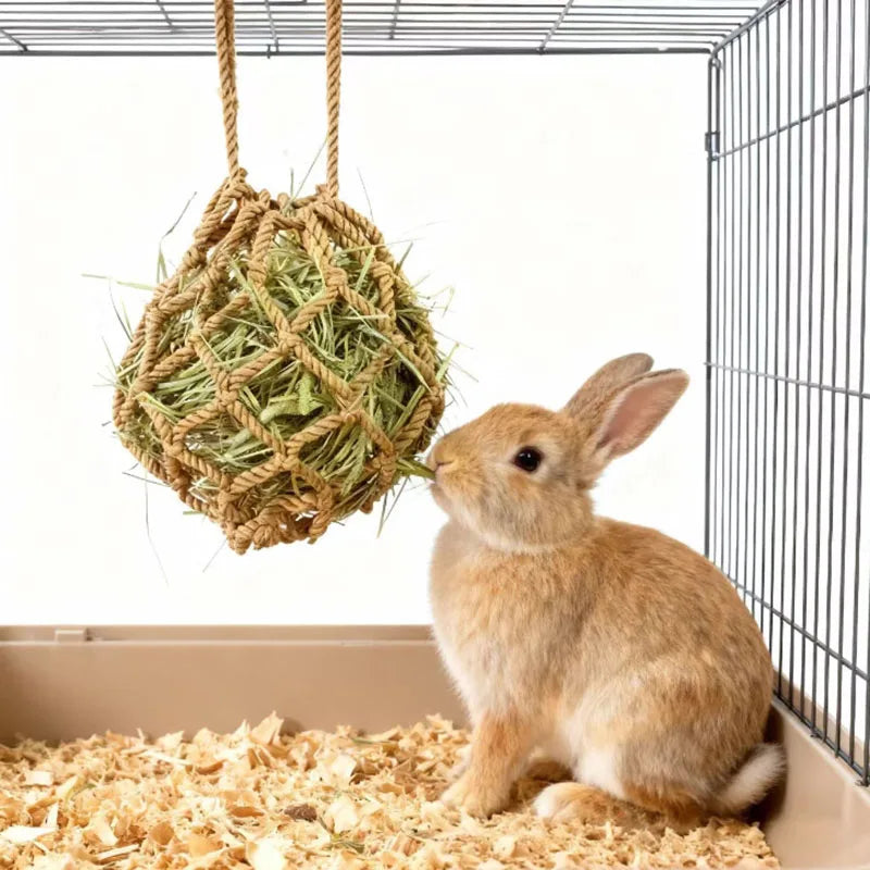 Hanging Rabbit Hay Feeder Ball Holder Food Rack Durable Cage Small Pet Feeding Bowl for Hedgehog Ferret Gerbils Pets Supplies