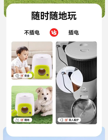 Pet Tennis Tee Machine Dog Supplies Outdoor Interactive Training Automatic Leak Food Launcher Toy