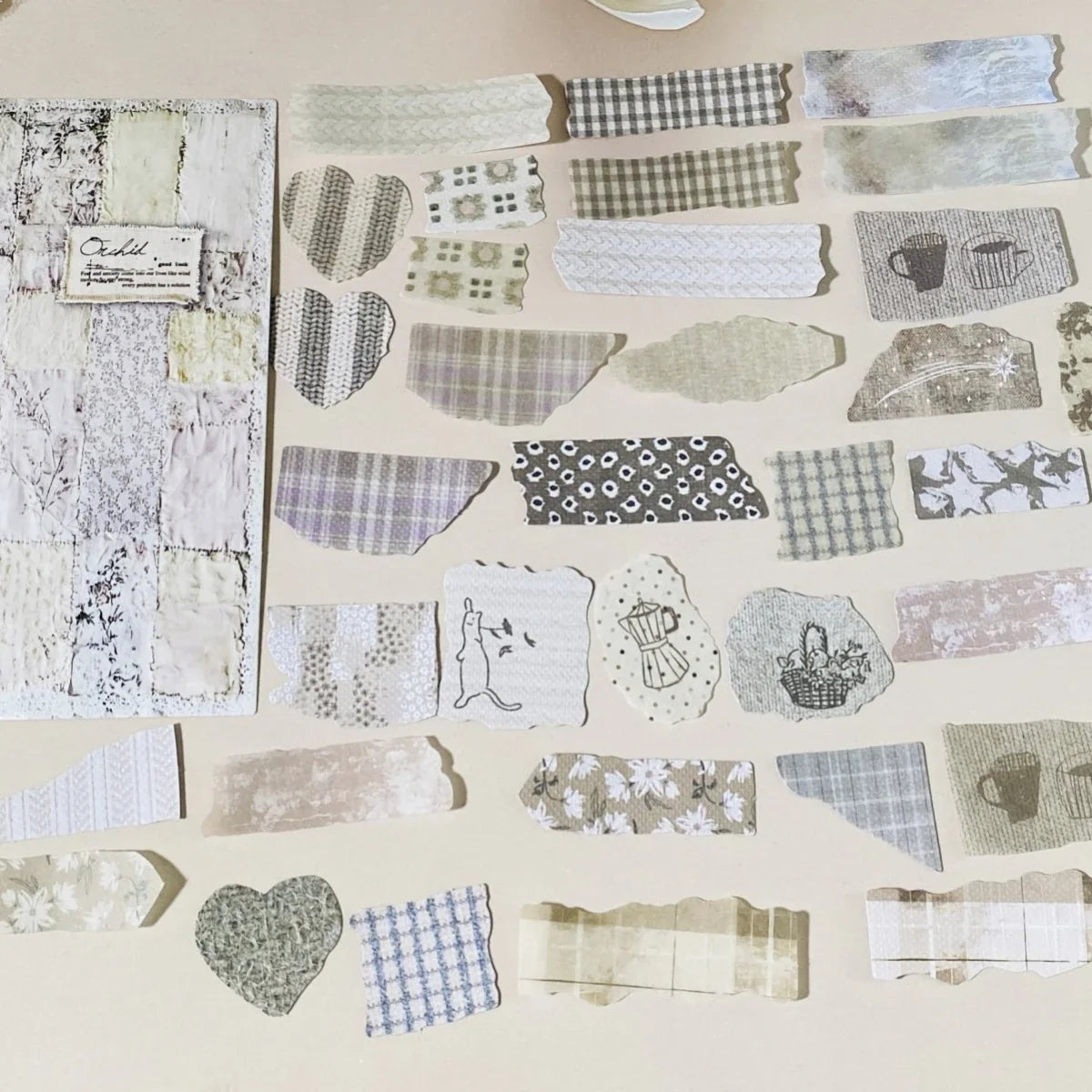 Vintage Paper Sticker Pack for Scrapbooking | 50 PCS Mixed Design Labels