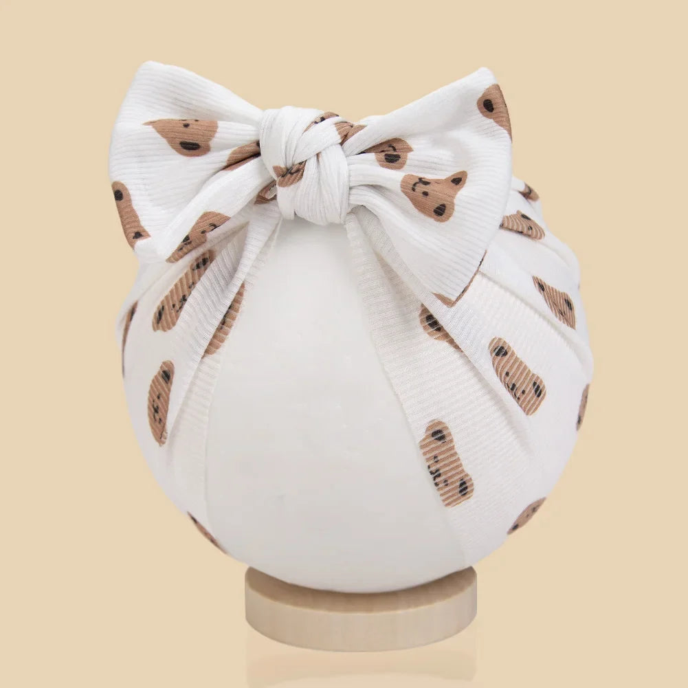 Baby Turban Hats with Prints | Soft Knit Newborn Caps