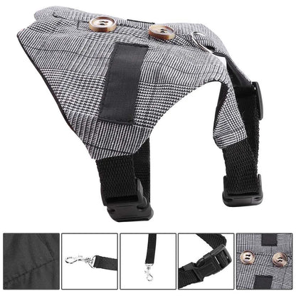Rabbit Vest with Leash Soft Breathable Gentlemanly Style Rabbit Clothes for Playing Exercising and Outdoor Activities