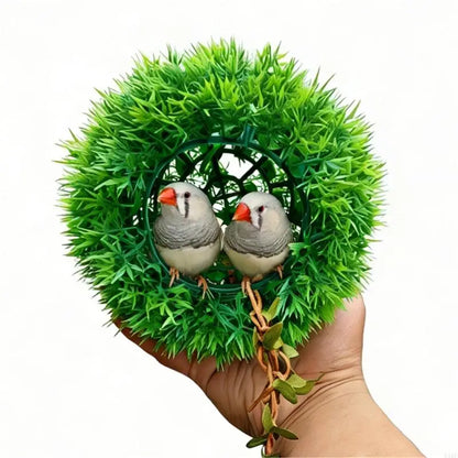 Realistic Artificial Grass Ball With Shelter Cave For Reptiles Terrarium Decoration And Bird Nest Habitat Tanks Landsacpe KXRE