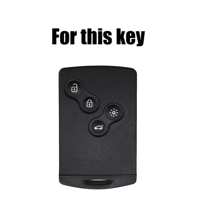 Renault Key Cover Leather 4 Button | XUKEY Car Remote Key Shell Case