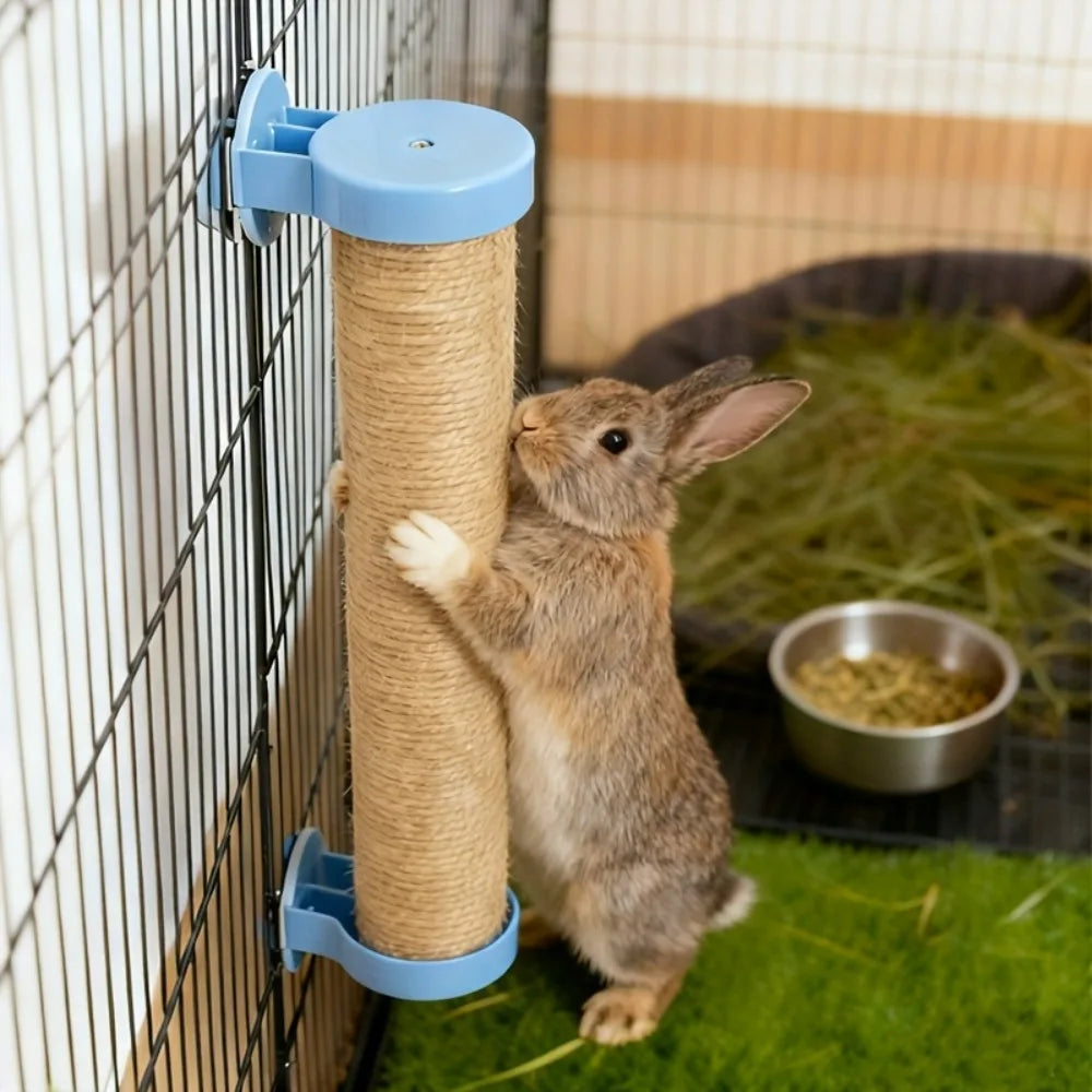 Adjustable Angle Rabbit Scratch Post | Natural Sisal Rabbit Claw Scratcher, Interactive Climbing, Scratch Toy for Rabbits, Cats