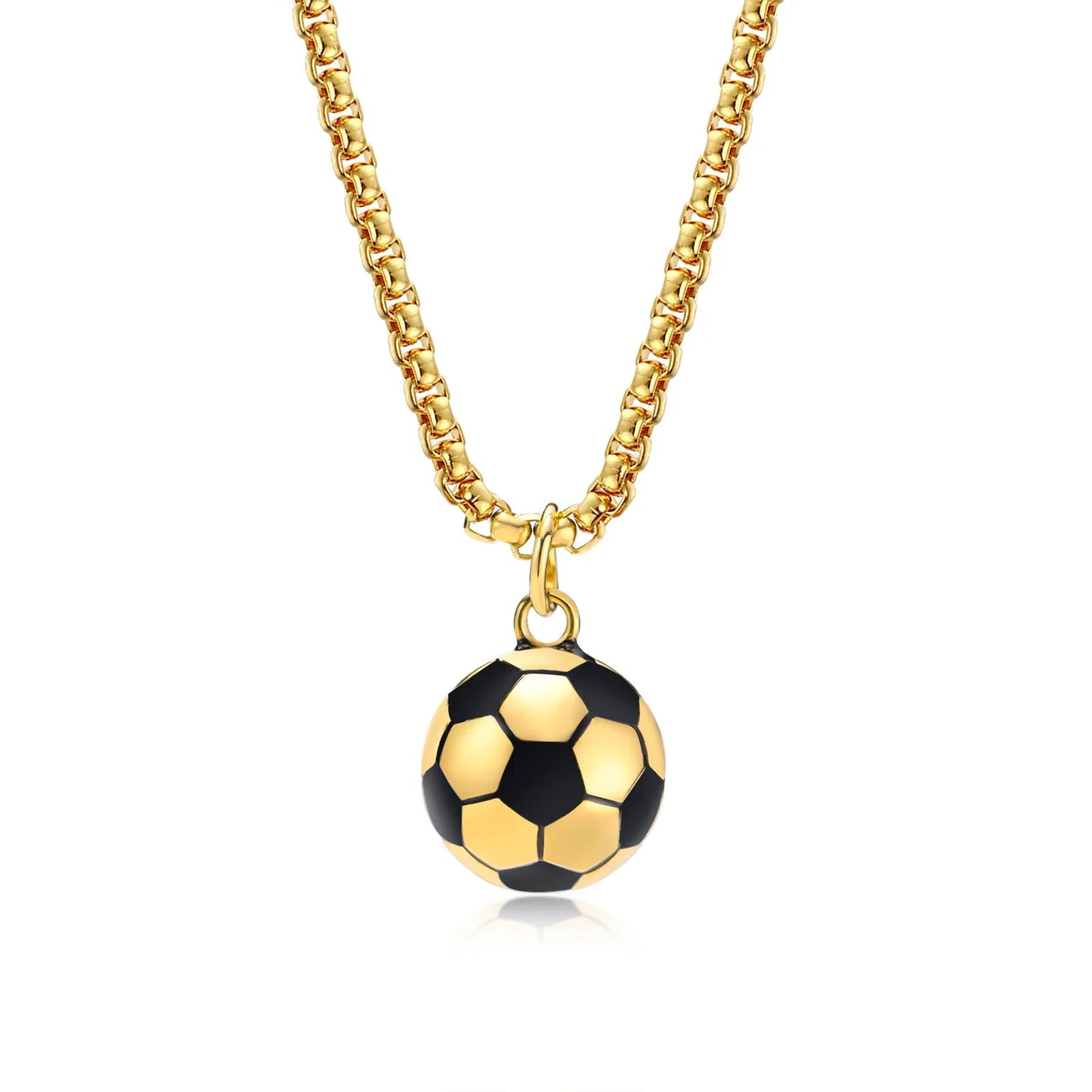 Lucky 3D Soccer Football Pendant Necklace for Men | Stainless Steel Sports Gift
