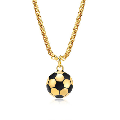 Lucky 3D Soccer Football Pendant Necklace for Men | Stainless Steel Sports Gift