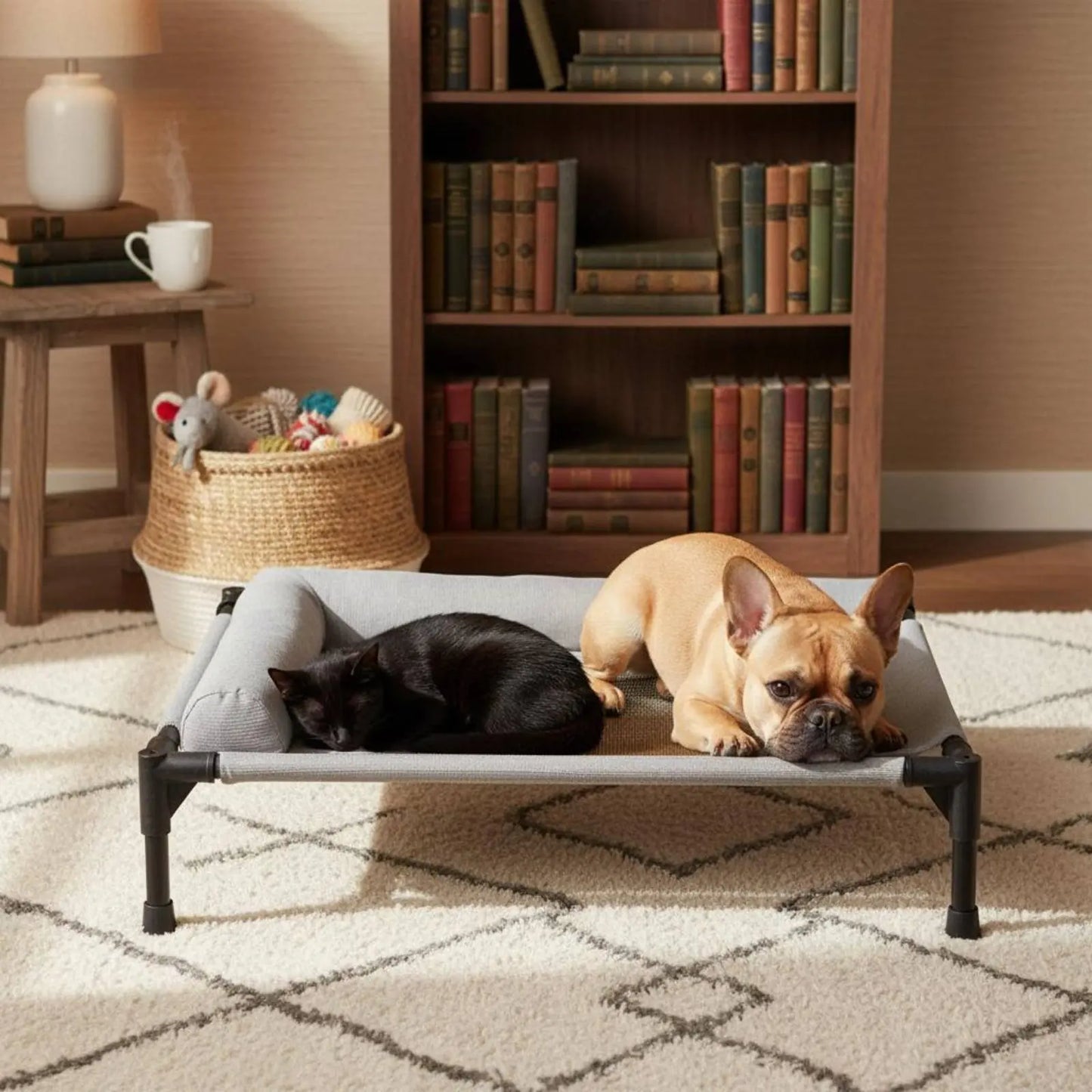 Elevated Pet Bed All-Sekkon Use Raised Dog and Cat Bed Pet Cot Moisture-Resistant Easy to Clean for Dogs, Travel, Patio