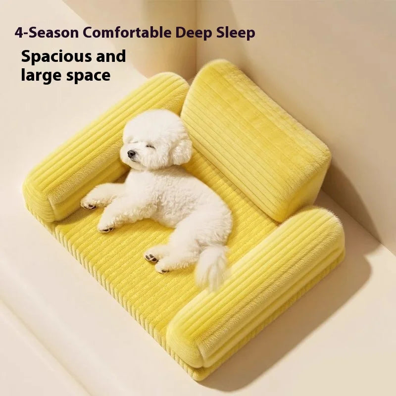 Pet Dog Bed for Small Dogs - Teddy/Bichon/Pomeranian, 4 Seasons Universal, Removable & Washable, Secure Sofa Bed for Winter