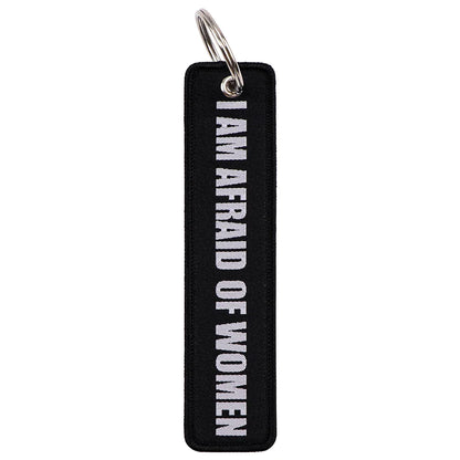 Rock and Roll Key Fob | Black Embroidery Key Tag for Bags and Gifts