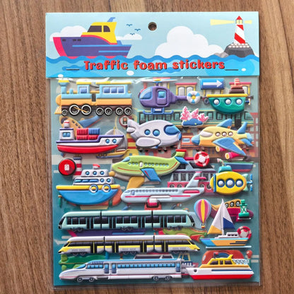 9 Styles Cute Double Layer 3D Foam Stickers | Alphabet, Cars, Food Cartoon for DIY Notebook, Journal & Phone Case Decoration