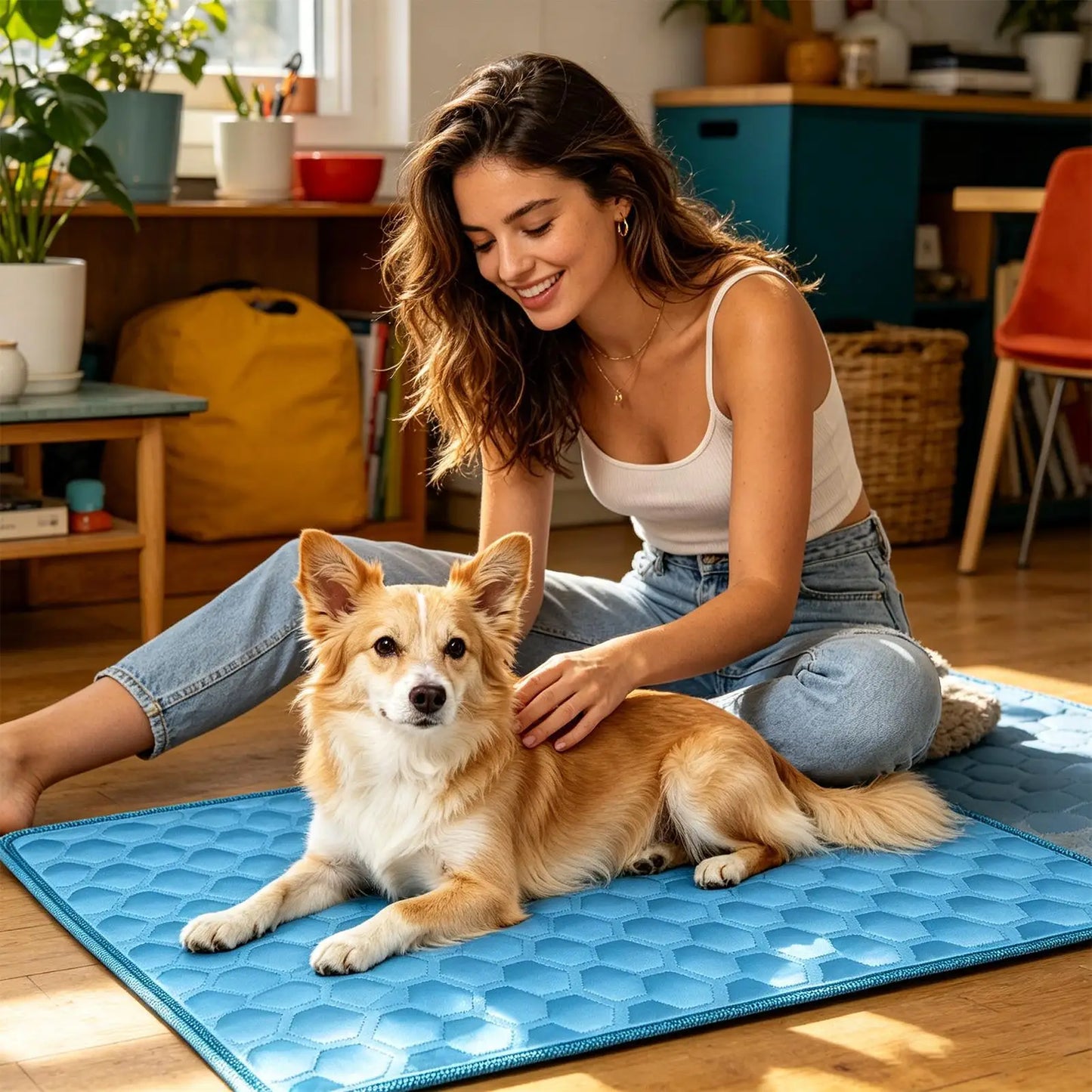 Pet Cooling Mat Chew-Resistant Cushion Pet Cats Bed Cooling Mat for Small Medium Large Breeds Animals Resting Camping Travel