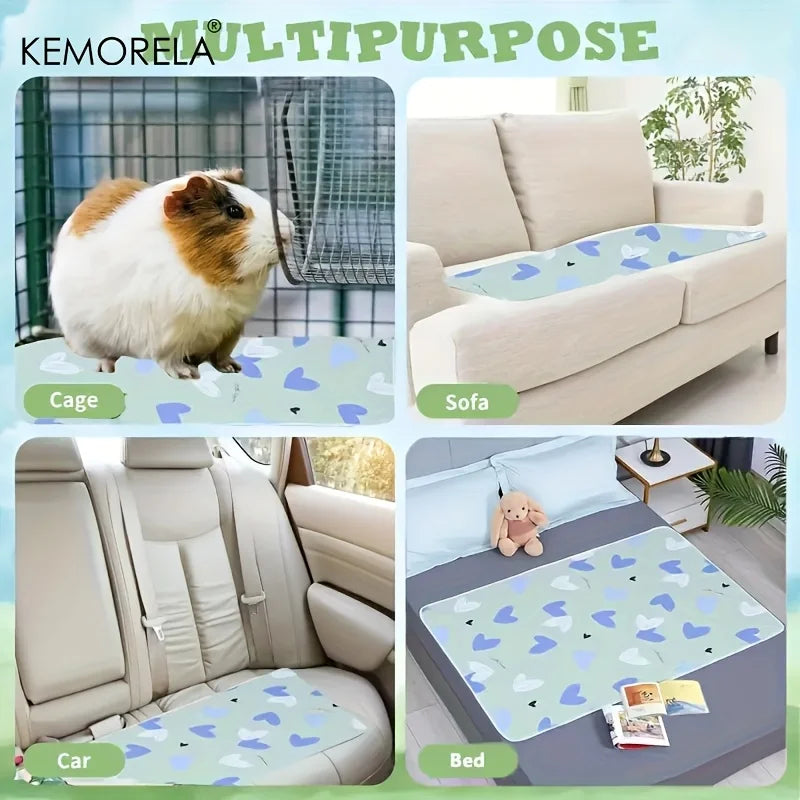 1PC 31x47 Inch Super Absorbent Non-Slip Guinea Pig & Hamster Cage Mat Washable Pet Bedding for Rabbits And Small Animals