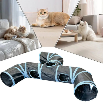 Cat Toy Tunnel Indoor Cat Hide Interactive Play Tunnel Tube Toys Fun Foldable Cat Hideaway Play Toys for Rabbits Puppy Kitten