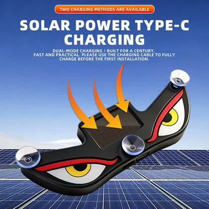 Devil's Eye Car Window Light | Solar and USB-C Rechargeable Warning Lamp