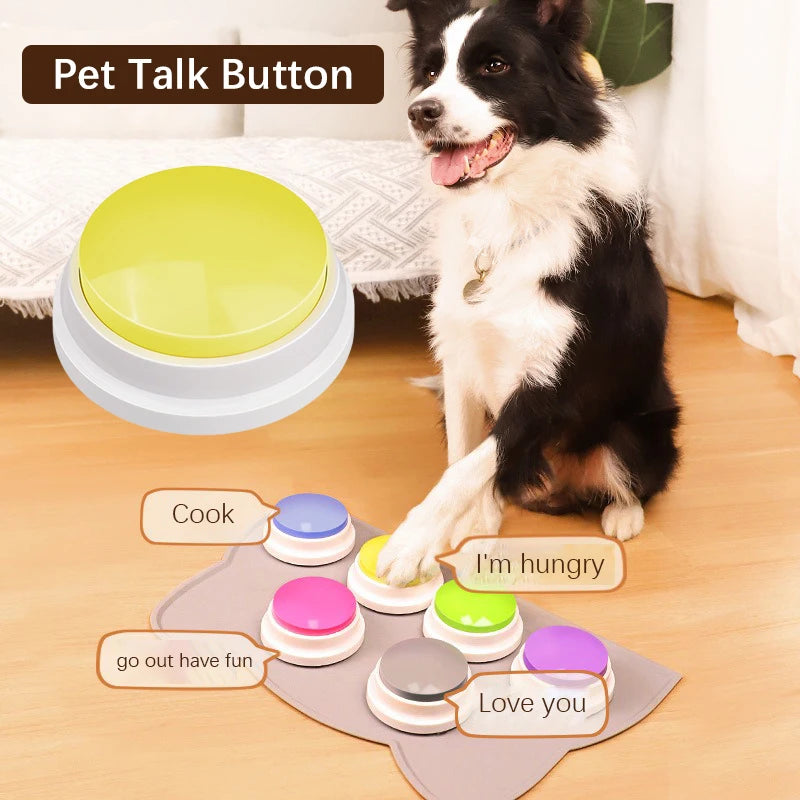 Pet Communication Button Recordable Talking Training Buzzer Cat Dog Toys Talking Starters  Speaking Button Portable Pet Supplies