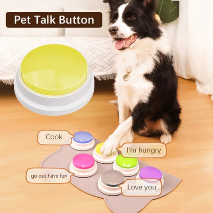 Pet Communication Button Recordable Talking Training Buzzer Cat Dog Toys Talking Starters  Speaking Button Portable Pet Supplies