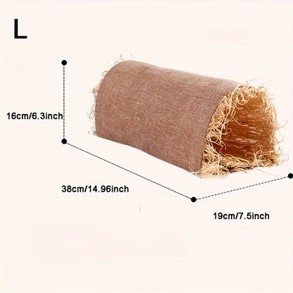 Hideaway Grass Rabbit Hideout Bunny Hideaway Hut Guinea Pig Linen Durable Tunnel with Small Animal Activity Toys