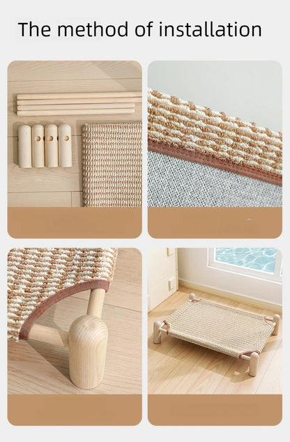 Wooden Frame Elevated Dog Bed Breathable Raised Pet Cot for Small Dogs Cats Summer Cooling Dog Camp Bed Kennel Pet Products