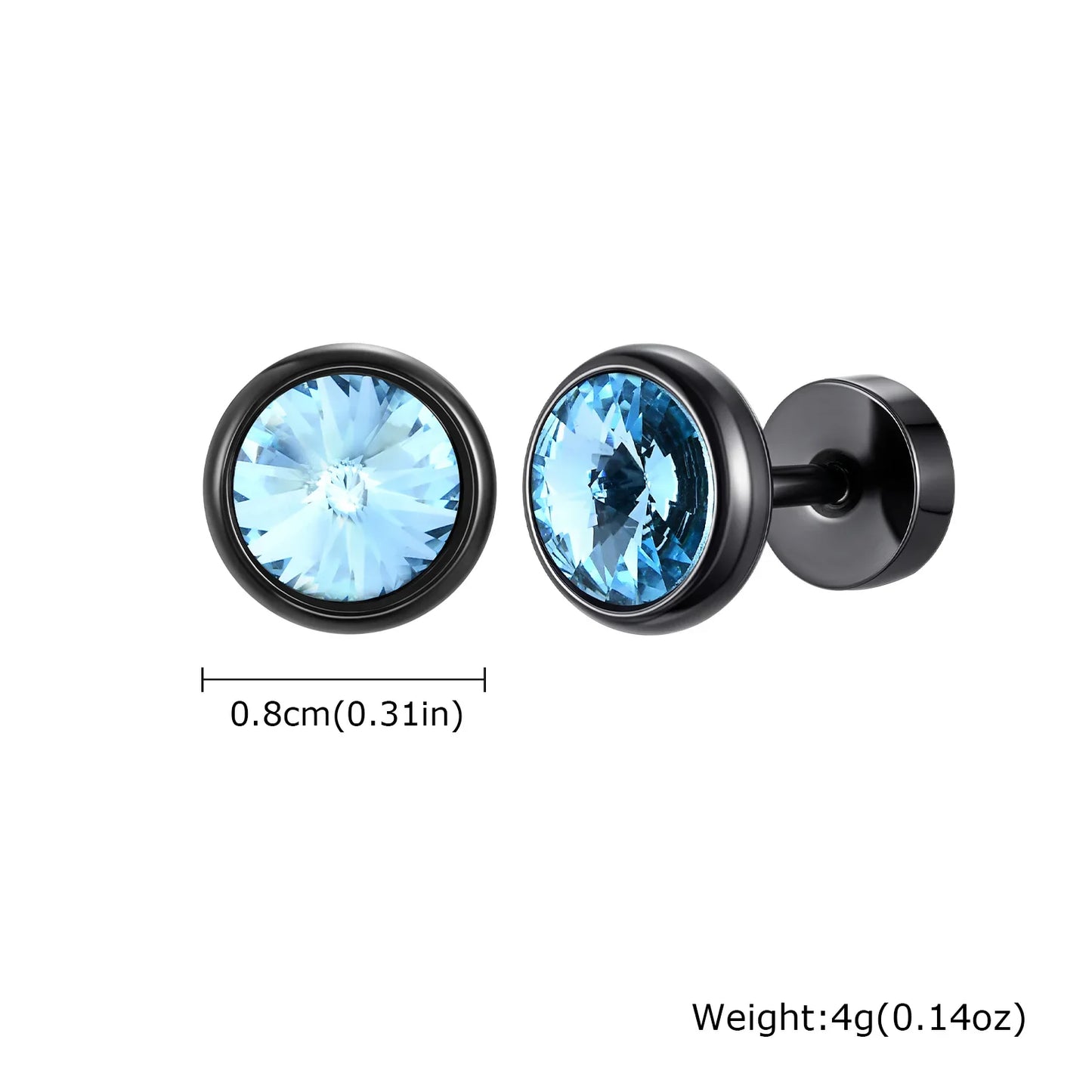 Anti Allergy Round Zircon Stud Earring for Men | AAA CZ Stainless Steel Hip Hop Classic Jewelry
