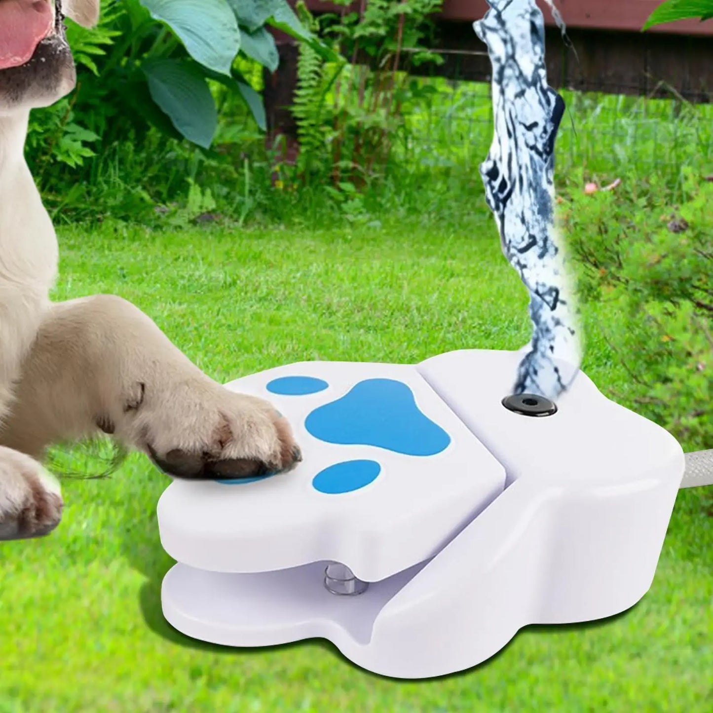 Pet Water Fountain Step on Dog Drinking Fountain Paw Activated Puppy Sprinkler Step on Pet Drinking Dispenser for Outdoor Garden