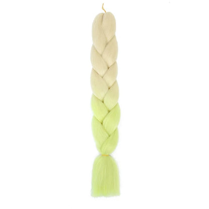 24-Inch Yaki Braids Ombre Jumbo Braiding Hair | Green Synthetic Hair Extensions for DIY Styles