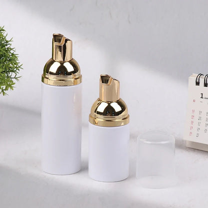 30/50/60ml White Gold Foamer Pump Bottle | Refillable Empty Foaming Soap Dispenser
