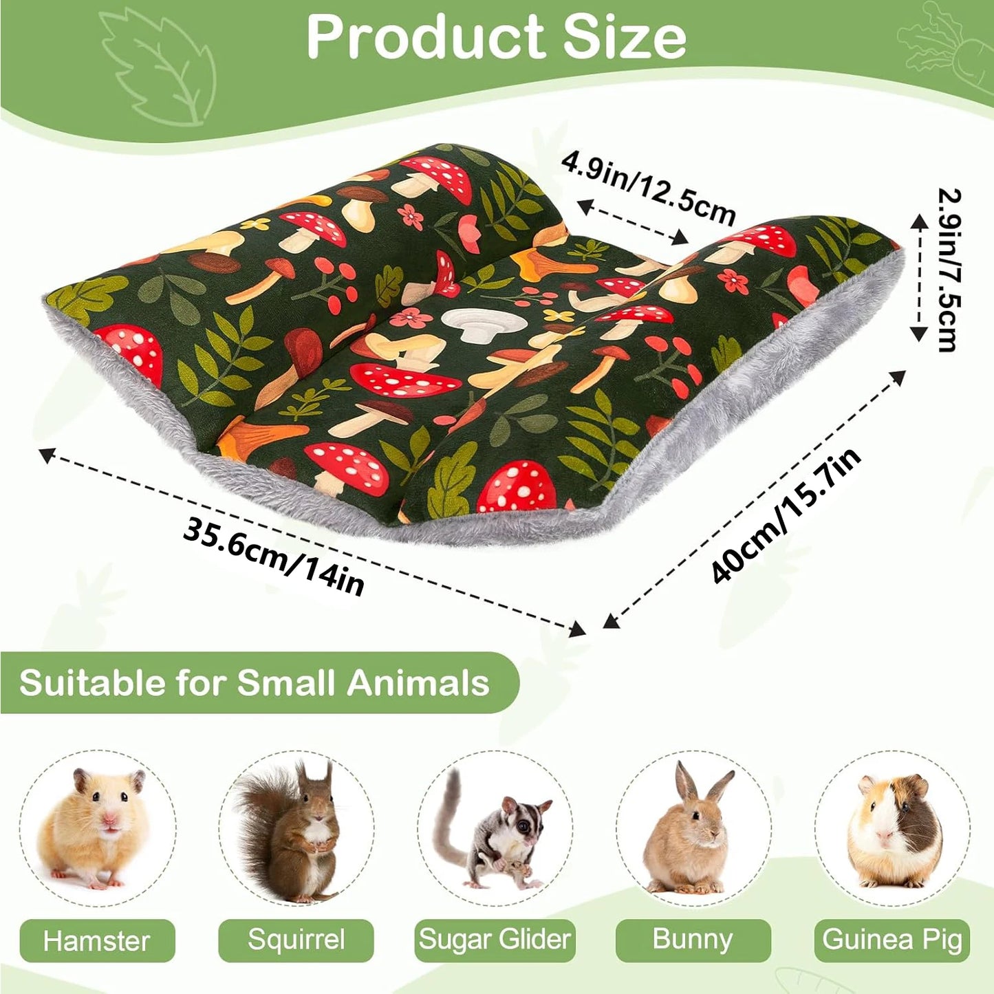 Rabbit Bed Mat Thickened Soft Bunny Bed Washable Cuddle Cushion Mat Double-Sided Plush Small Pet Flop Cotton Pillow for Rabbit