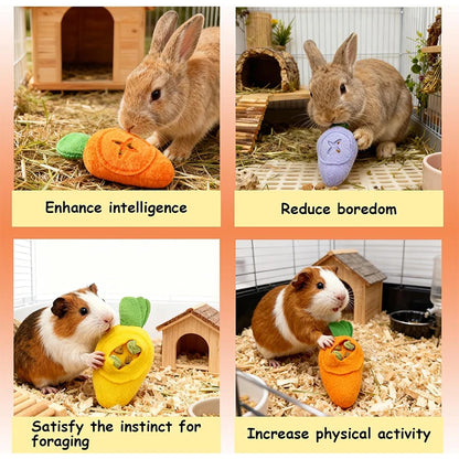 Rabbit Foraging Toy Washable Puzzle Feed Game Rabbit Toy Small Animals Guinea Pig Bunny Hiding Food Toys