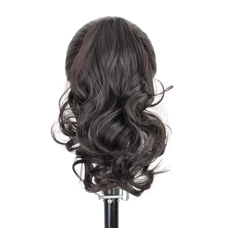 10Inch Short Wavy Curly Ponytail Hair Extension | Clip-in Claw Clip Hairpiece for Women